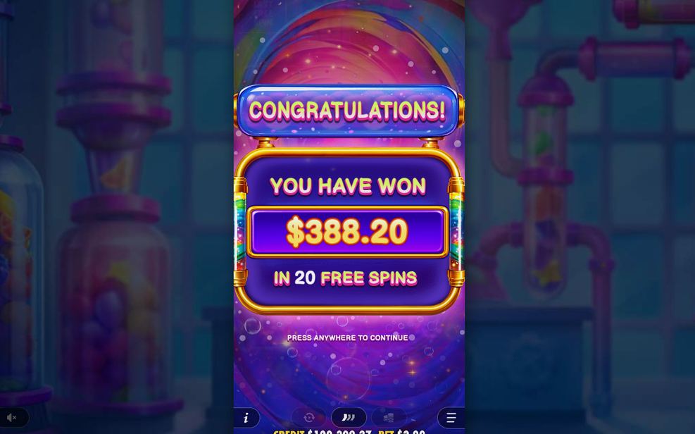 Win total added once the tumble sequence ends