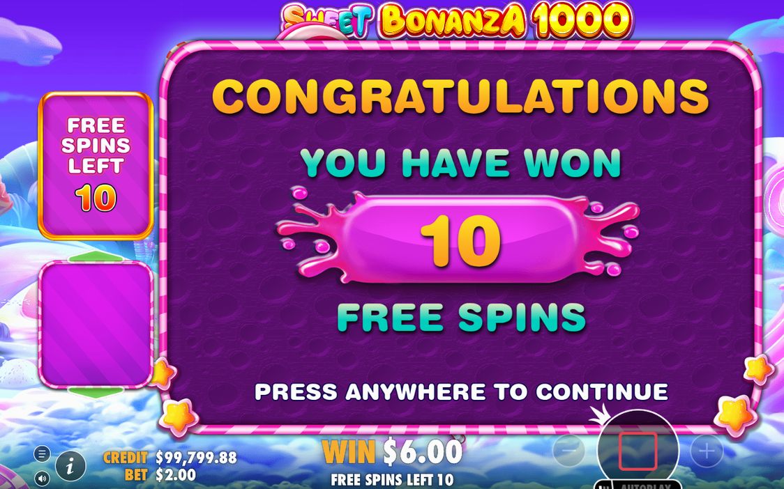 Free Spins mode with bombs and the spin counter