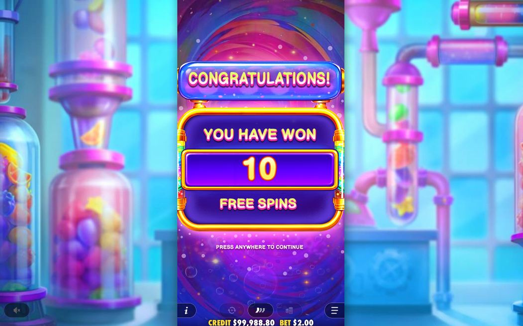 Rainbow lollipop multiplier landing during free spins